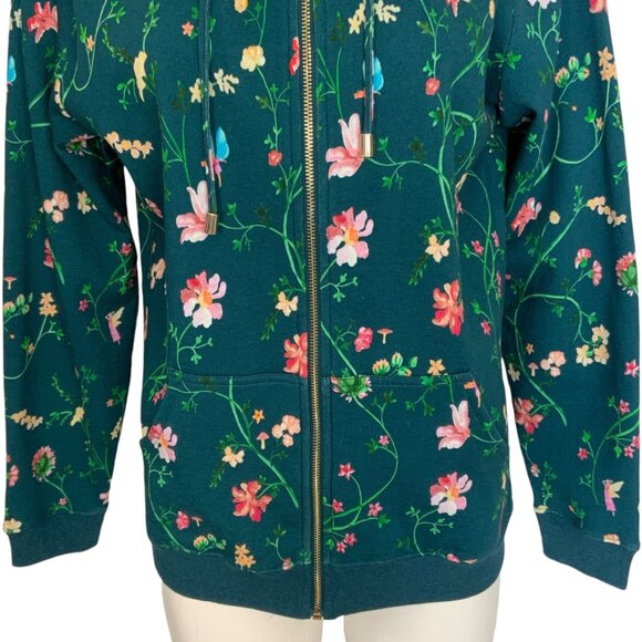 Hill House The Allie Zip Up Sweatshirt S Moody Floral Long Sleeve Hoodie Pockets - Picture 10 of 13